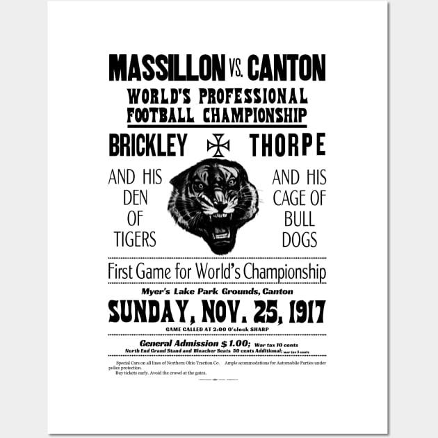 Massillon Vs. Canton 1917 Black  text Wall Art by DarthBrooks